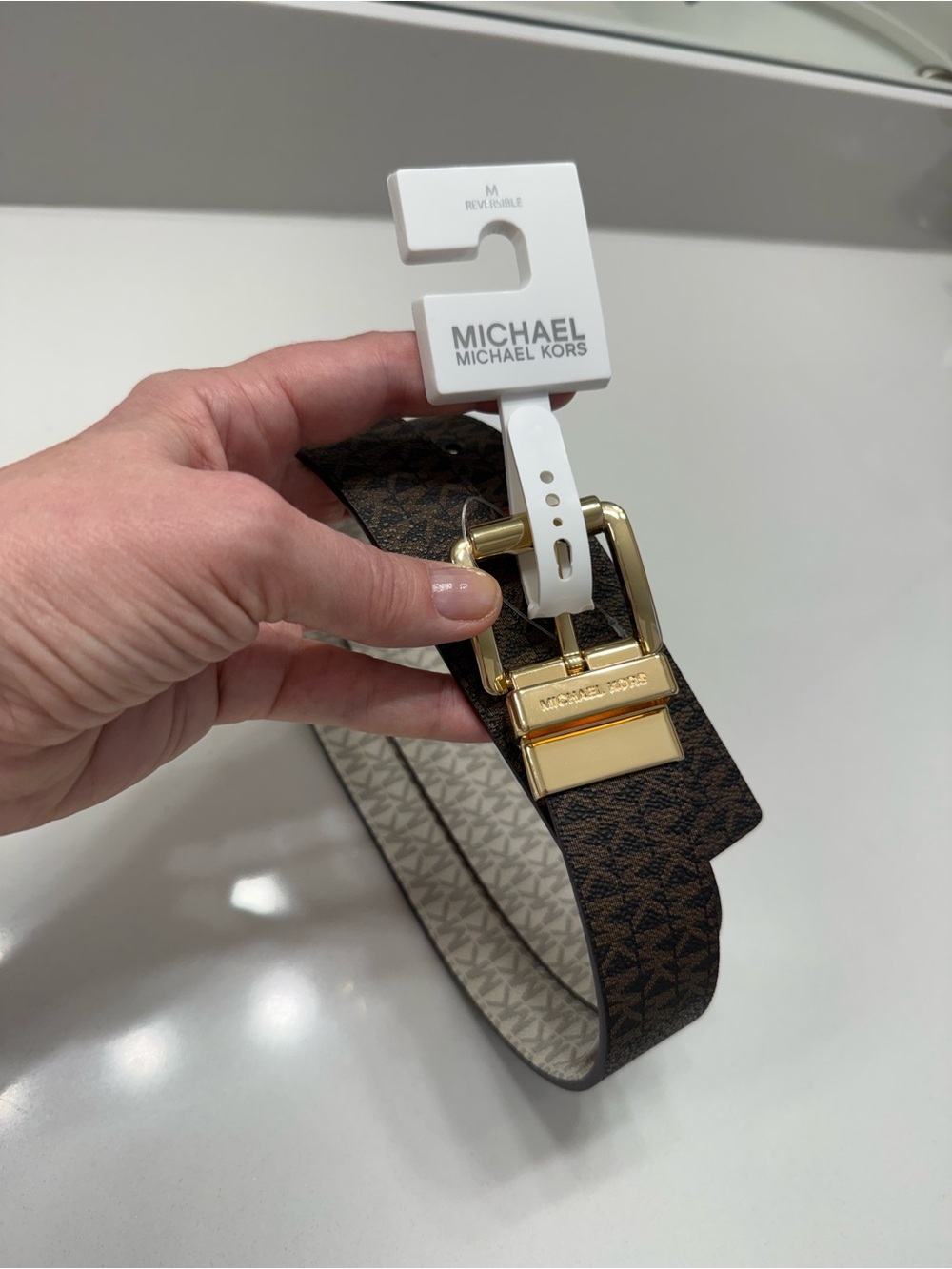 Michael Kors Brown Monogram Belt with Gold Buckle 🤎🤍NWT🤍🤎